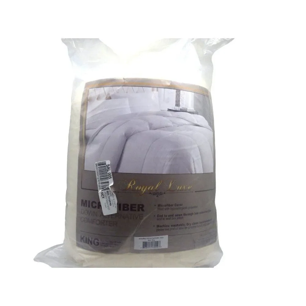 $130.0 Royal Luxe Lightweight Microfiber Down Alternative Comforter, Cream, King